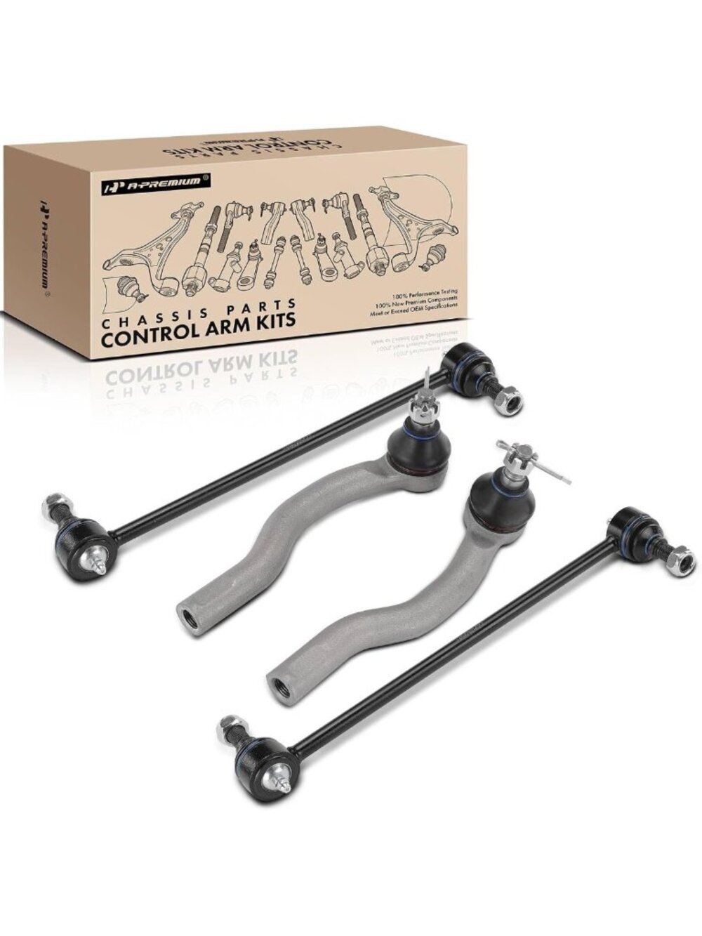 4Pcs Front Suspension Kit - Sway Bar Links & Outer Tie Rods for Honda & Acura